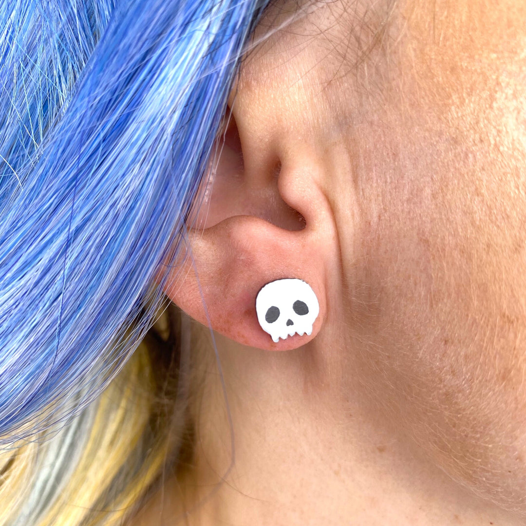 Skull Earrings in White