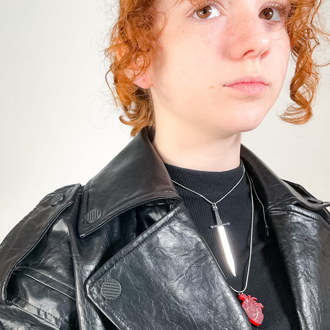 LAST CHANCE! My BFF Is Sword o’ A Big Deal Necklace Set - STEEL