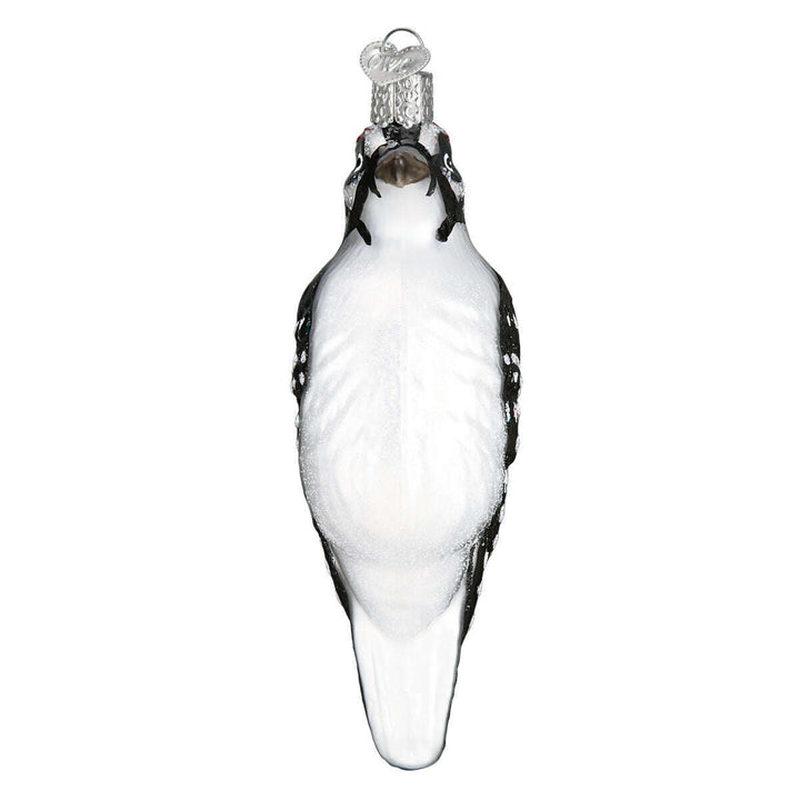 Old World Christmas Hanging Hairy Woodpecker Blown Glass Ornament
