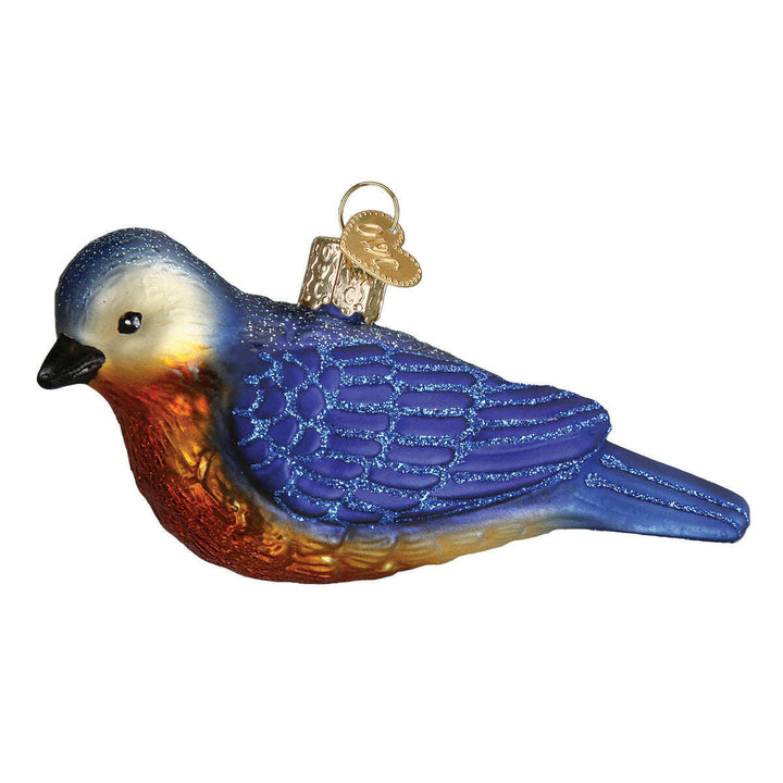 Old World Christmas Hanging Western Bluebird Blown Glass Ornament