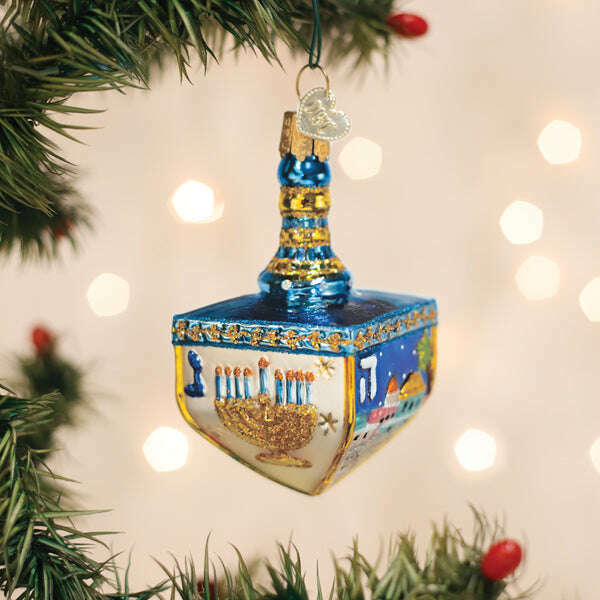 Old World Christmas Hanukkah Dreidel Blown Glass Ornament