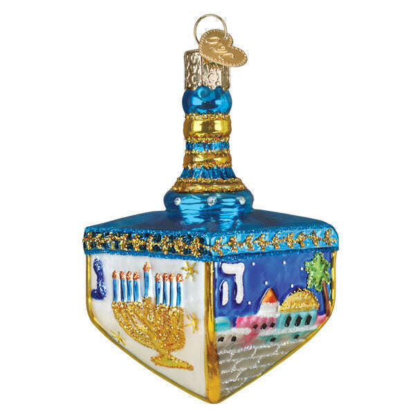 Old World Christmas Hanukkah Dreidel Blown Glass Ornament