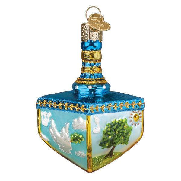 Old World Christmas Hanukkah Dreidel Blown Glass Ornament