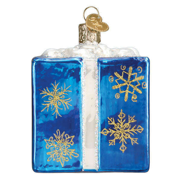 Old World Christmas Hanukkah Gift Box Blown Glass Ornament