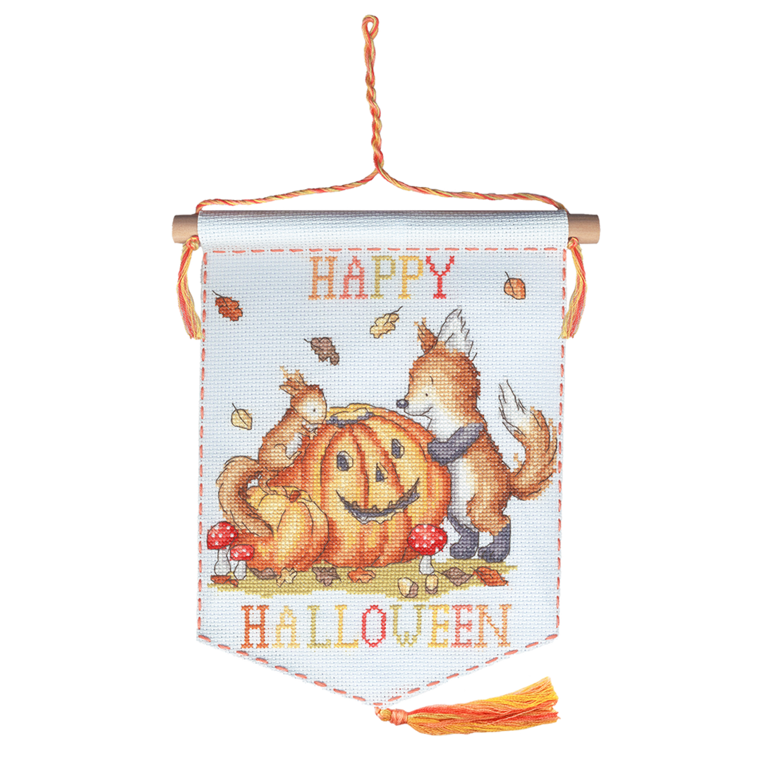 Happy Halloween (Flag) XKG18 Counted Cross Stitch Kit