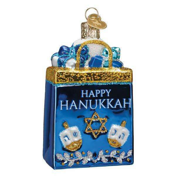 Old World Christmas Happy Hanukkah Blown Glass Ornament