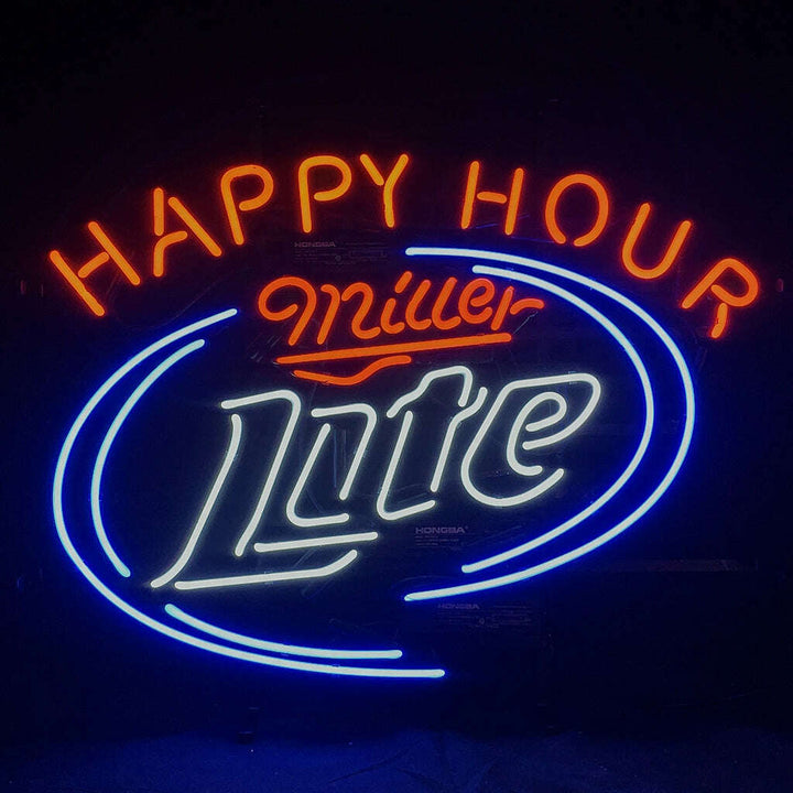Happy Hours Miller Lite Beer Neon Sign Light