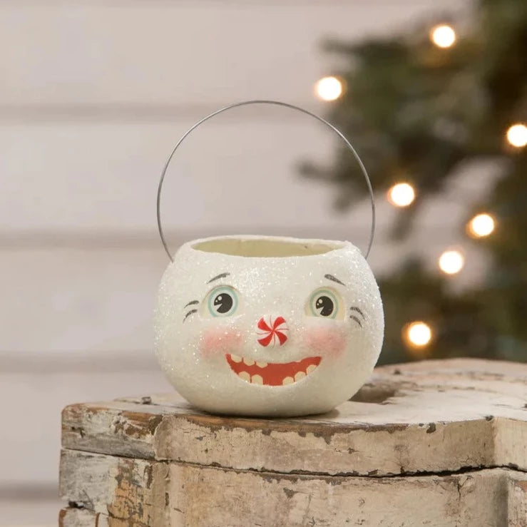 Happy Snowman Bucket Petite by Bethany Lowe - Quirks!