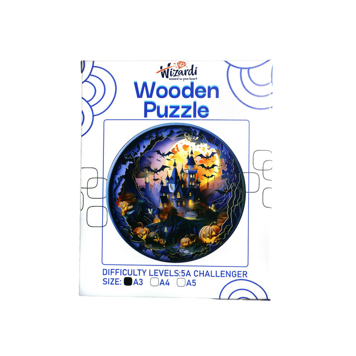 Haunted House - Halloween Jigsaw Wooden Puzzle by Wizardi F07N9-26