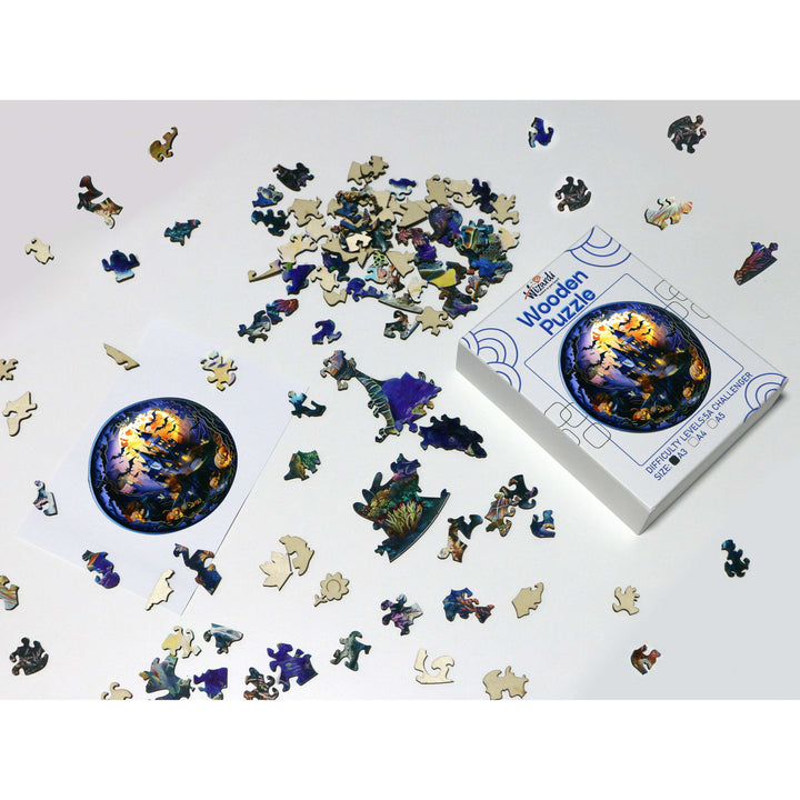 Haunted House - Halloween Jigsaw Wooden Puzzle by Wizardi F07N9-26
