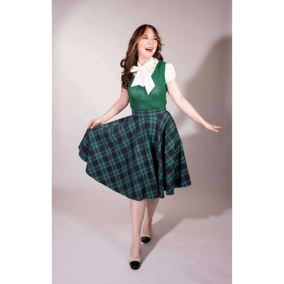 Haute Circle Skirt - Flannel, Blue & Teal Plaid
