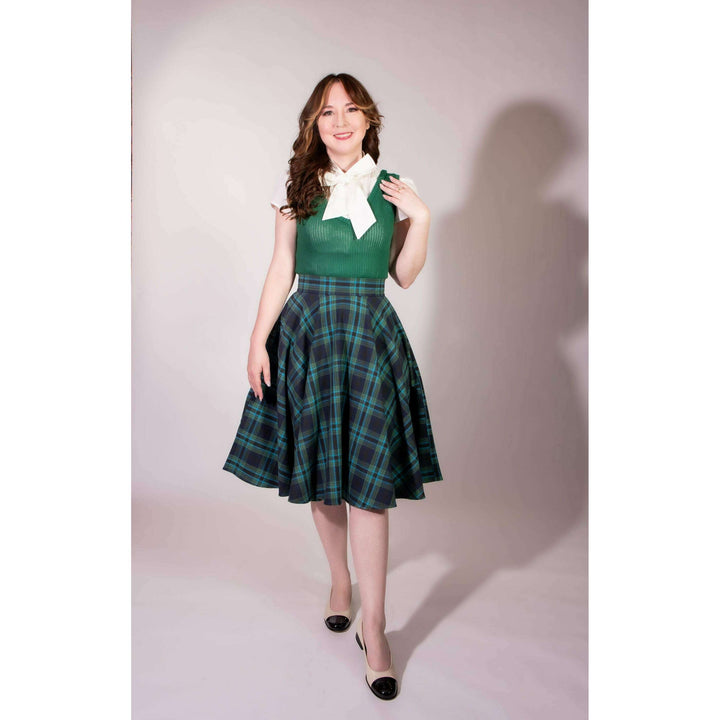Haute Circle Skirt - Flannel, Blue & Teal Plaid