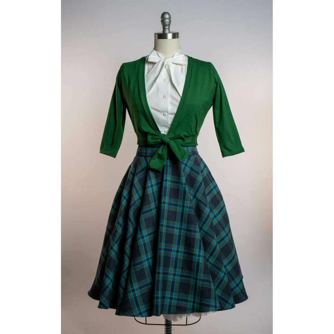 Haute Circle Skirt - Flannel, Blue & Teal Plaid