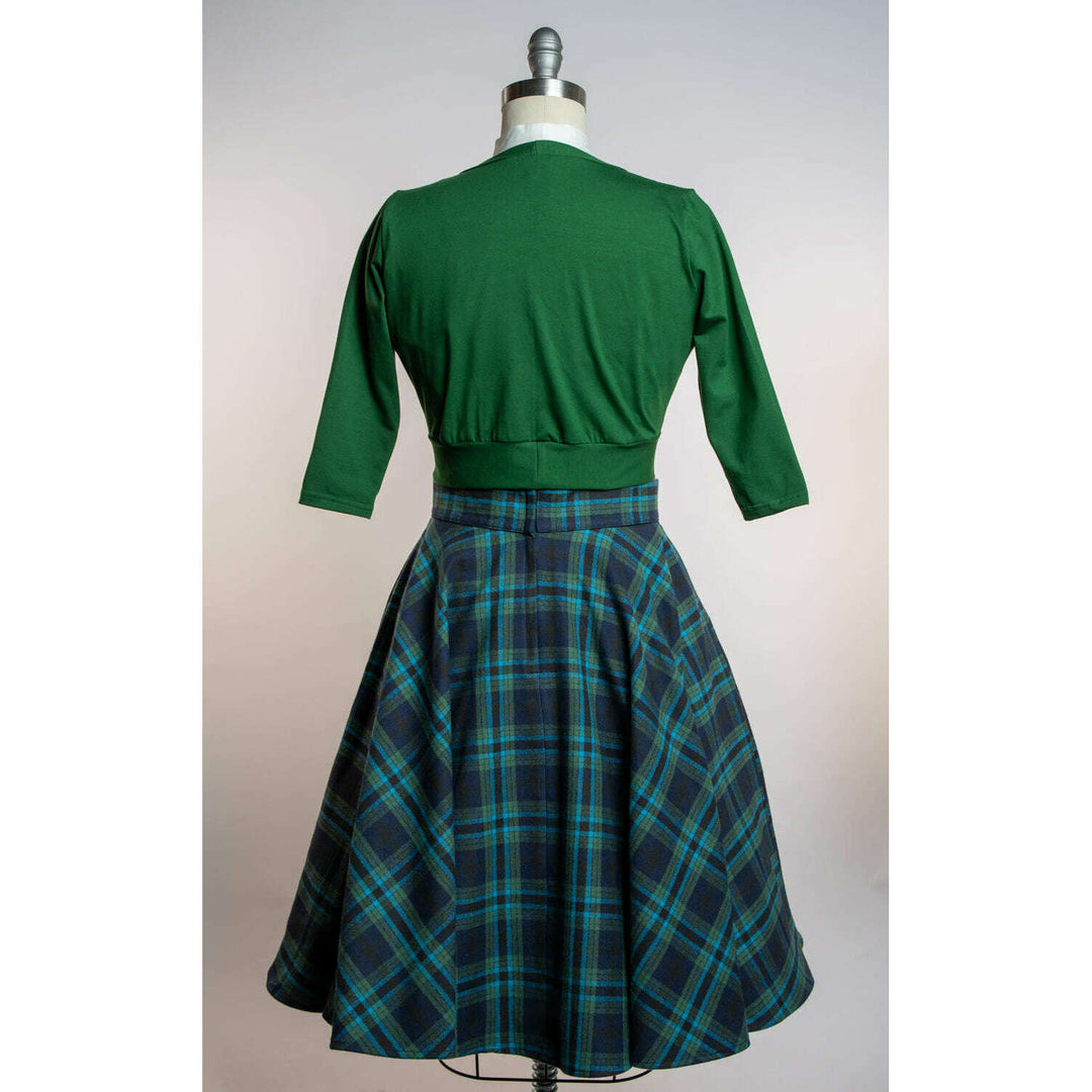 Haute Circle Skirt - Flannel, Blue & Teal Plaid