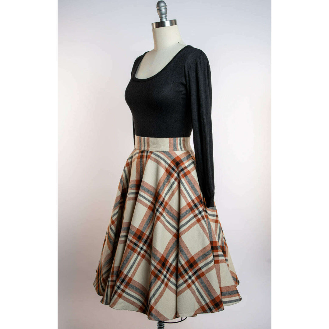 Haute Circle Skirt - Flannel, Pumpkin Spice Plaid