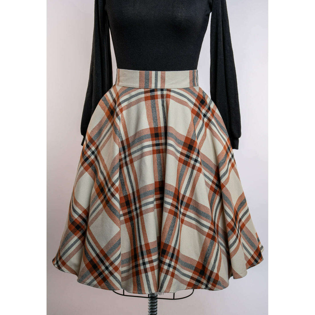 Haute Circle Skirt - Flannel, Pumpkin Spice Plaid