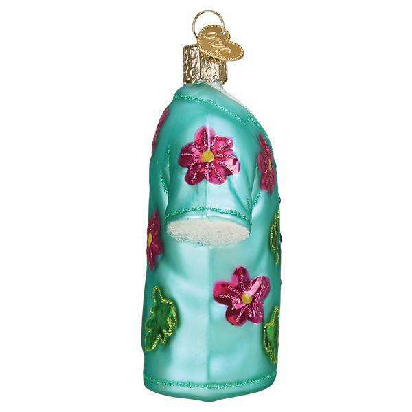 Old World Christmas Hawaiian Shirt Blown Glass Ornament
