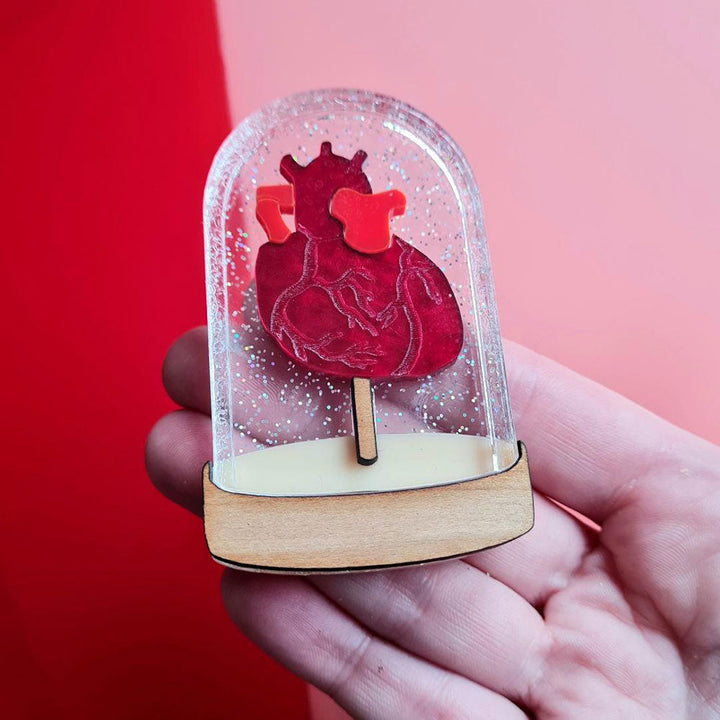Heart In A Bell Jar Brooch by Cherryloco Jewellery 4