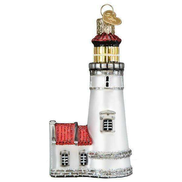 Old World Christmas Heceta Head Lighthouse Blown Glass Ornament