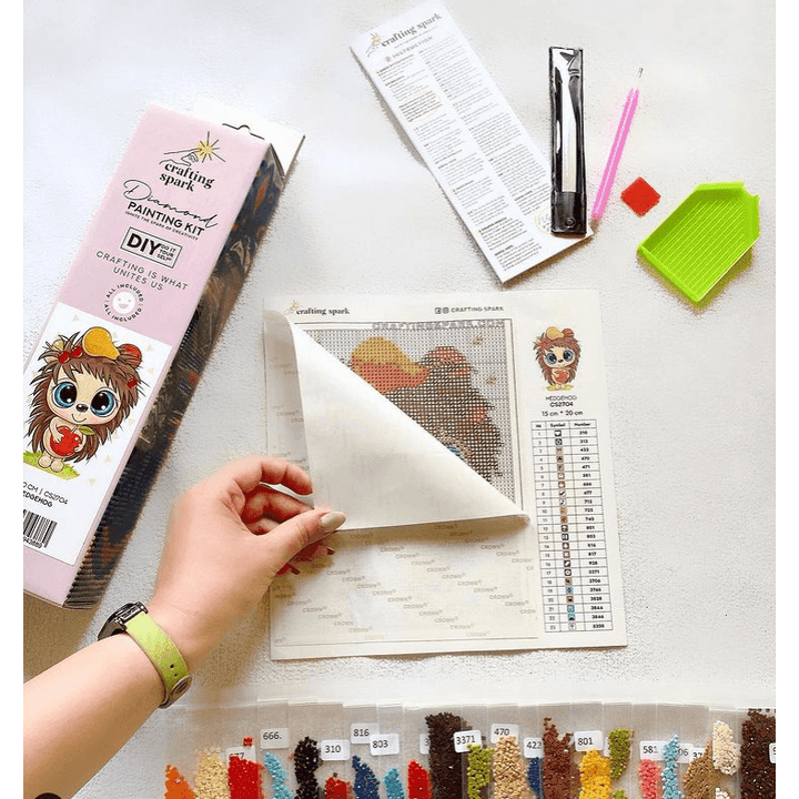 Hedgehog CS2704 5.9 x 7.9 inches Crafting Spark Diamond Painting Kit