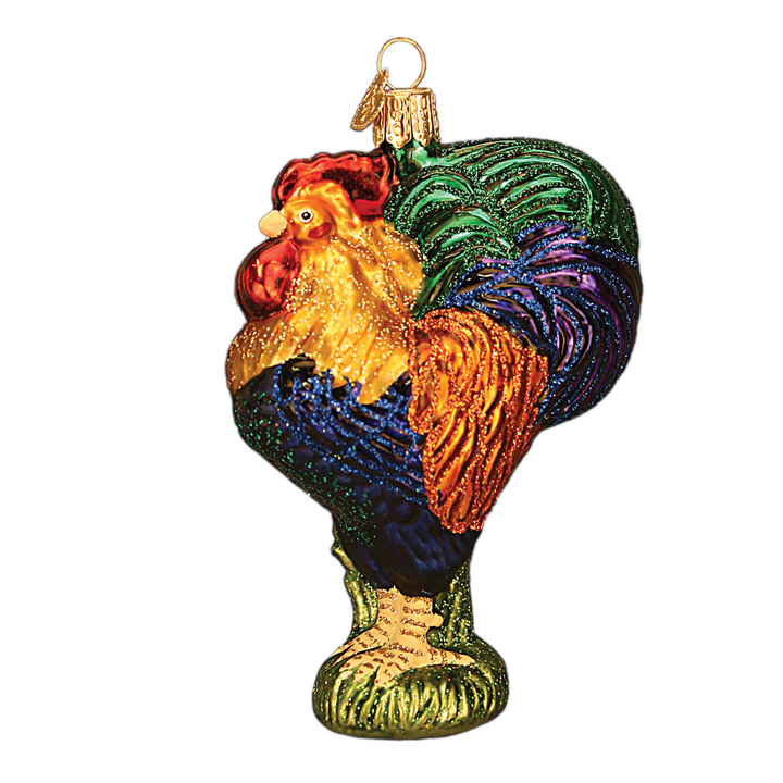 Old World Christmas Heirloom Rooster Blown Glass Ornament