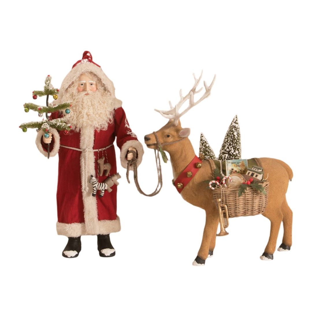 heirloom santa with deer bethany lowe