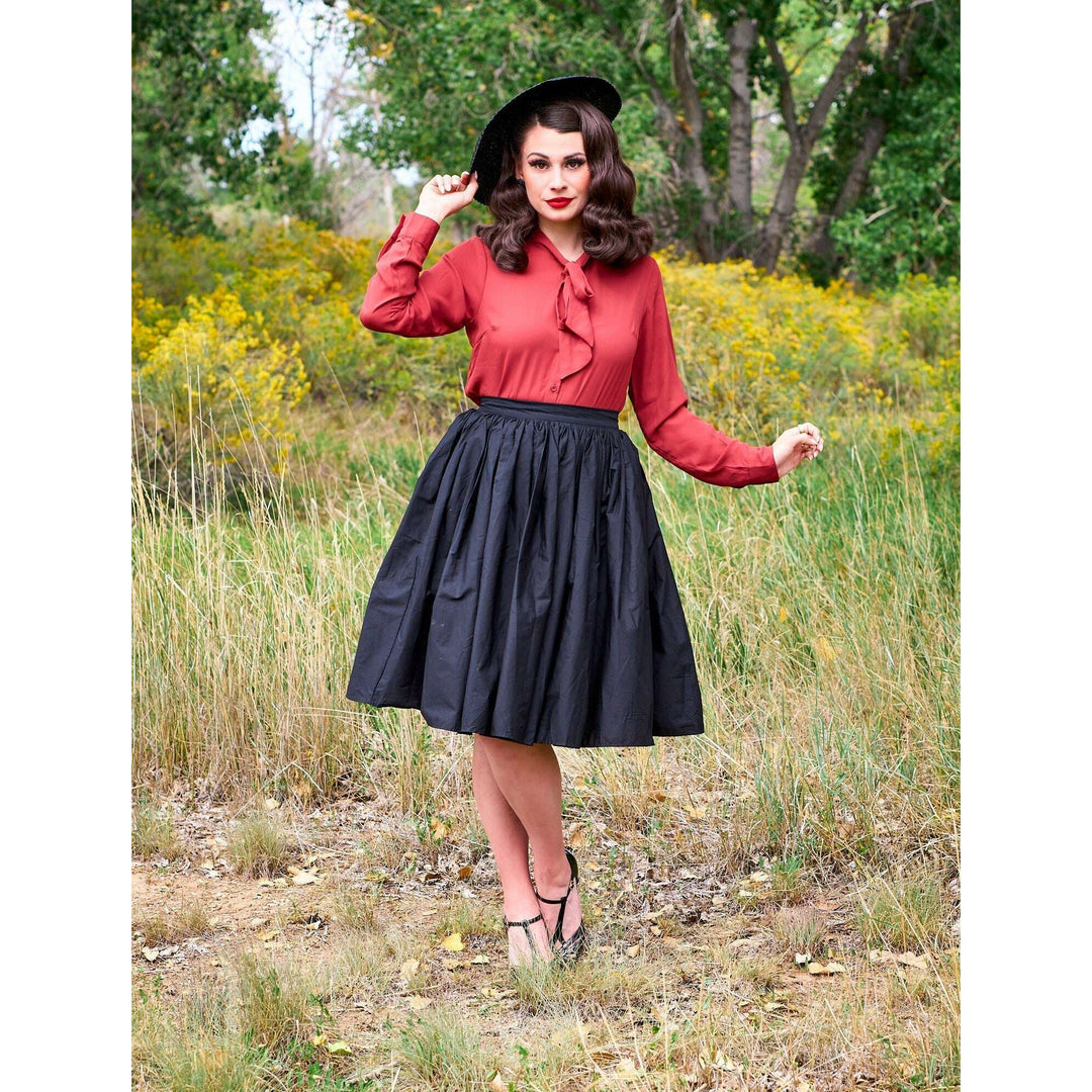 Helen Retro Blouse in Cognac - 3X only