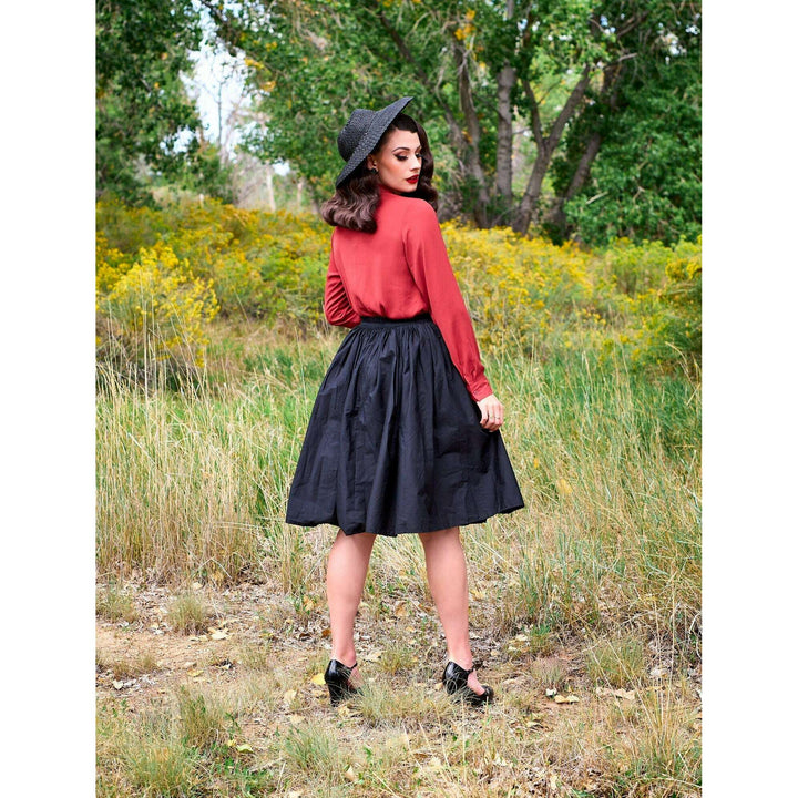 Helen Retro Blouse in Cognac - 3X only