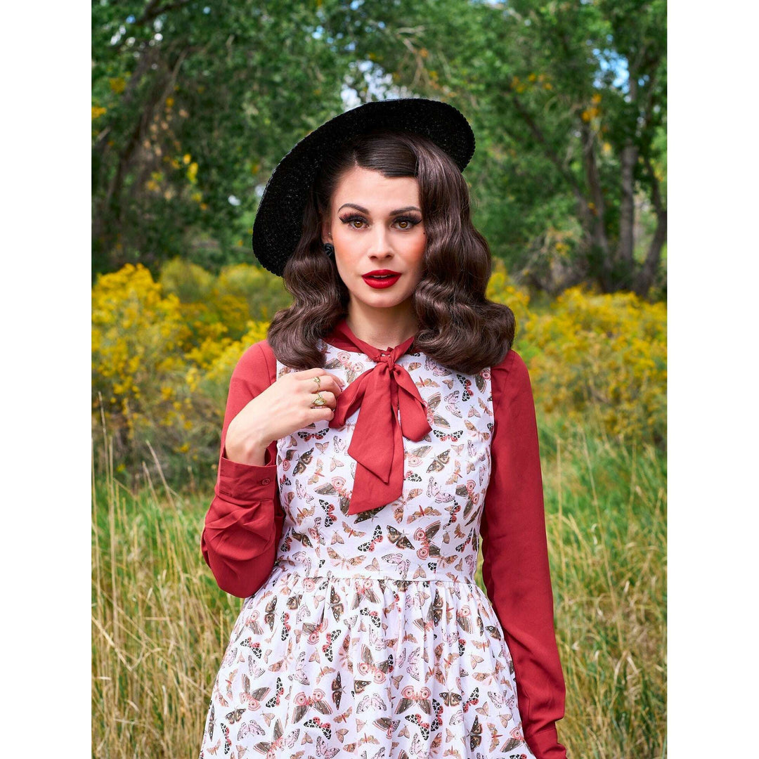Helen Retro Blouse in Cognac - 3X only