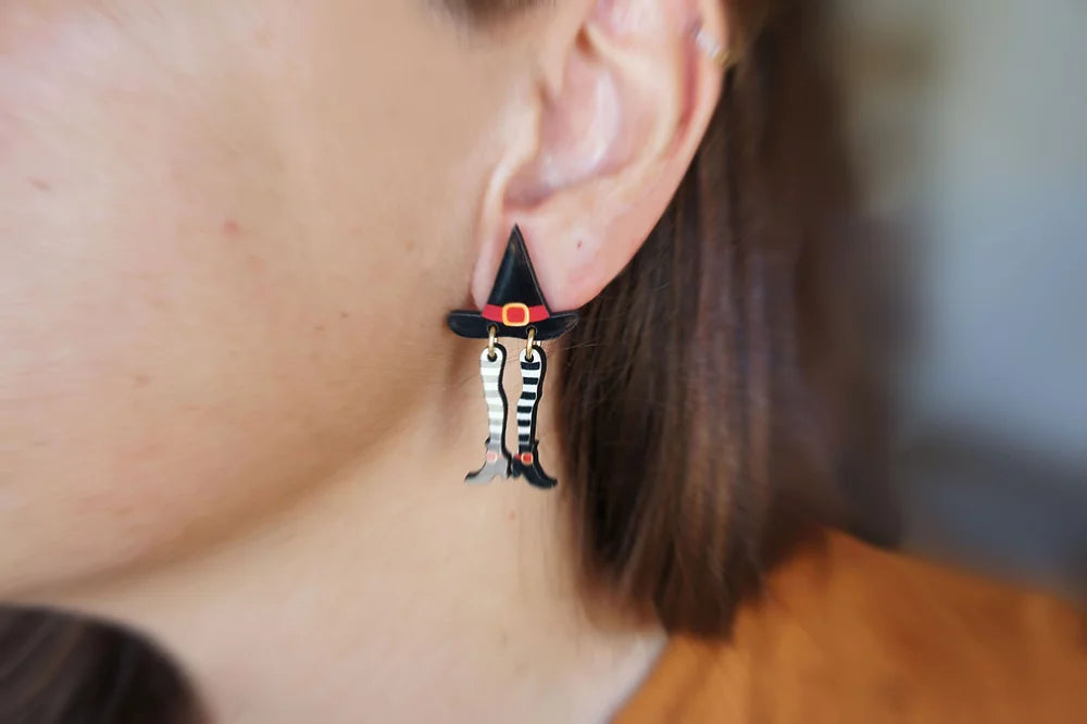 Hidden Witch Halloween Earrings by Laliblue - Quirks!