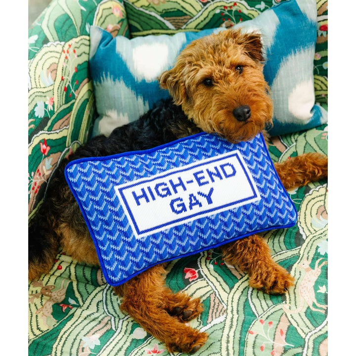 High End Gay Needlepoint Pillow