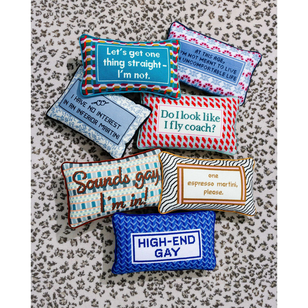 High End Gay Needlepoint Pillow
