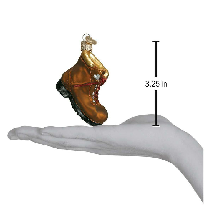 Old World Christmas Hiking Boot Blown Glass Ornament