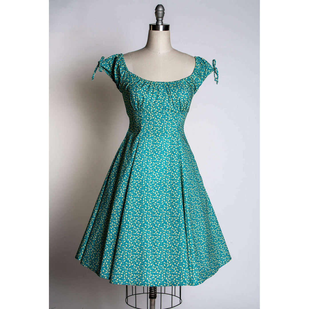 Hilda Dress - Little Flowers, Green