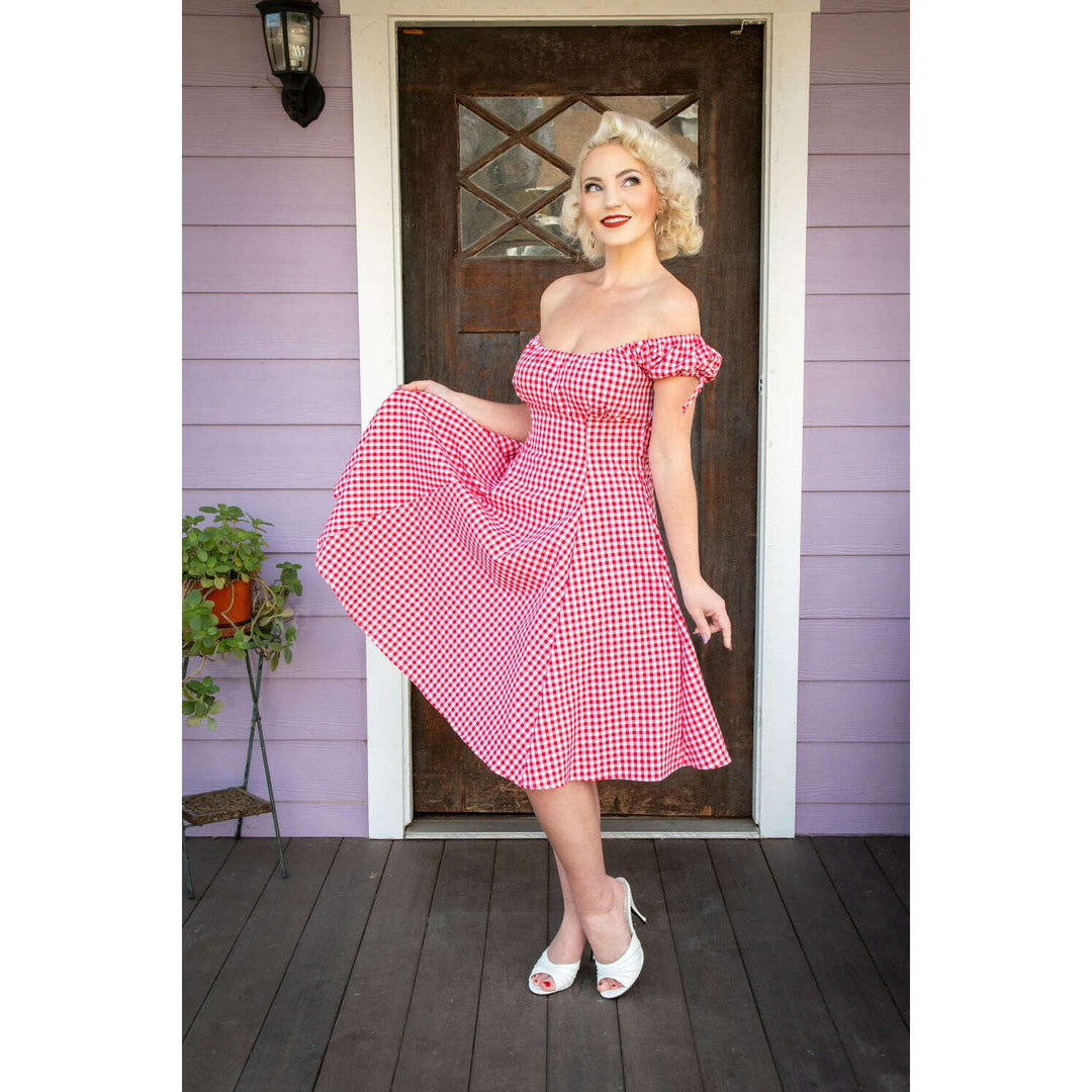 Hilda Dress - Red Gingham
