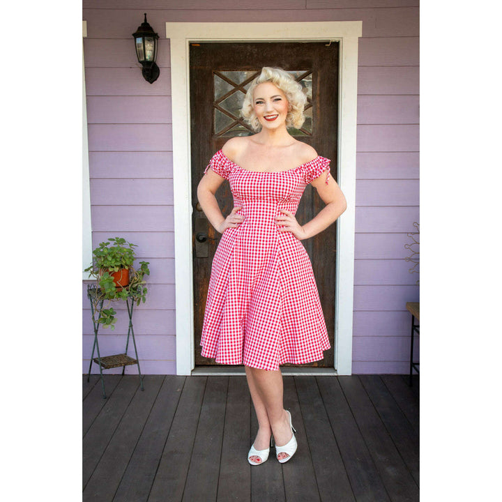 Hilda Dress - Red Gingham
