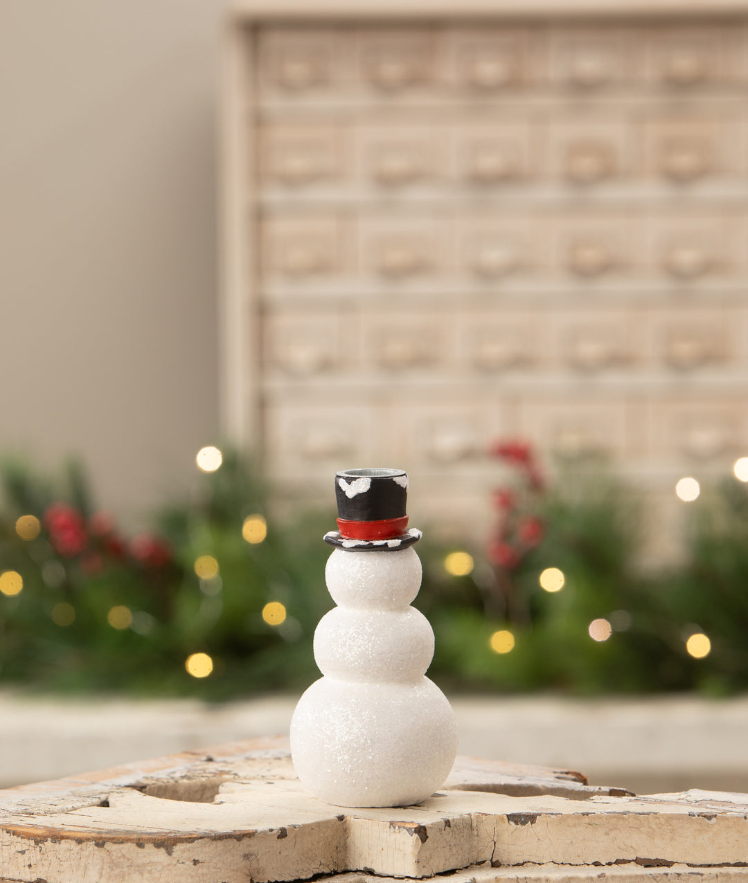 Snowman Stack Candlestick by Bethany Lowe Designs, image 3
