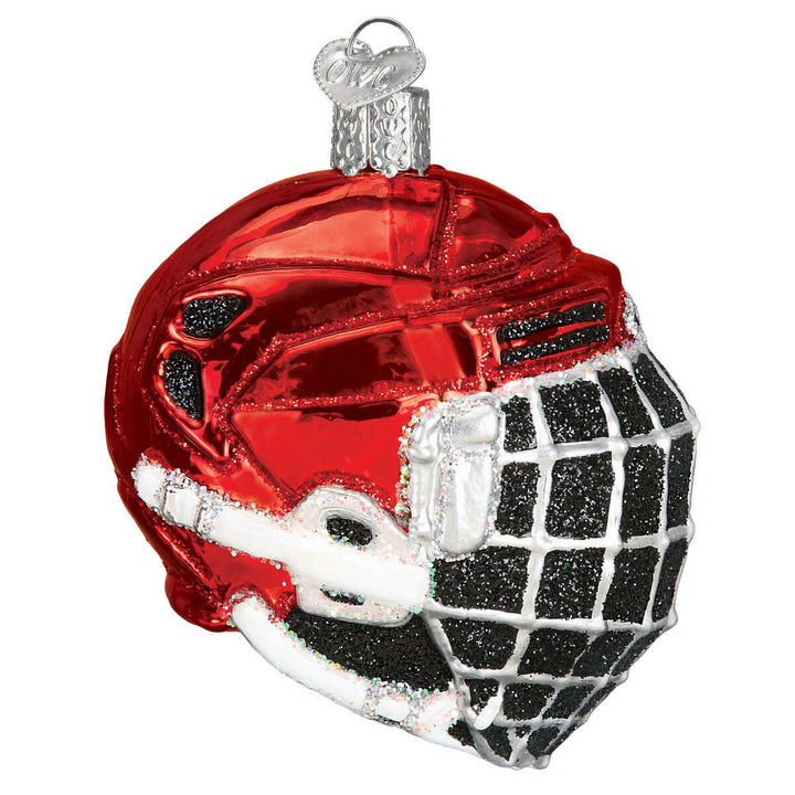 Old World Christmas Hockey Helmet Blown Glass Ornament