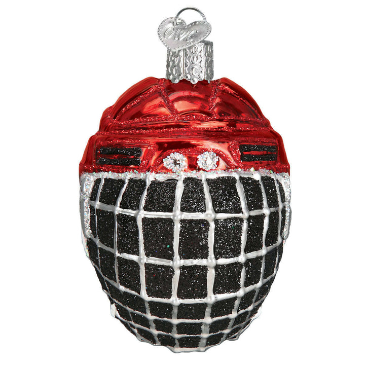 Old World Christmas Hockey Helmet Blown Glass Ornament