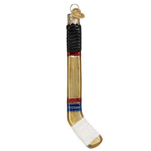 Old World Christmas Hockey Stick Blown Glass Ornament
