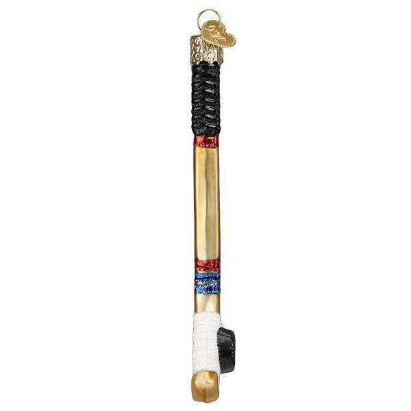 Old World Christmas Hockey Stick Blown Glass Ornament