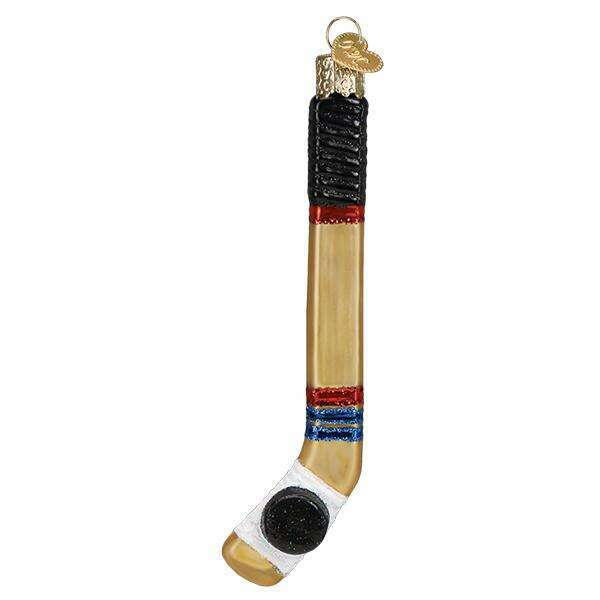 Old World Christmas Hockey Stick Blown Glass Ornament