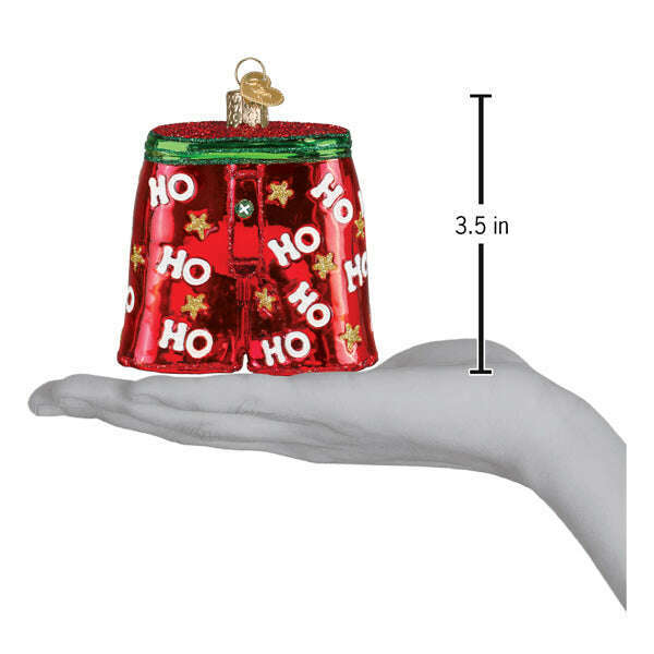 Old World Christmas Holiday Boxer Shorts Blown Glass Ornament