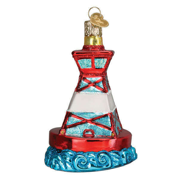 Old World Christmas Holiday Buoy Blown Glass Ornament