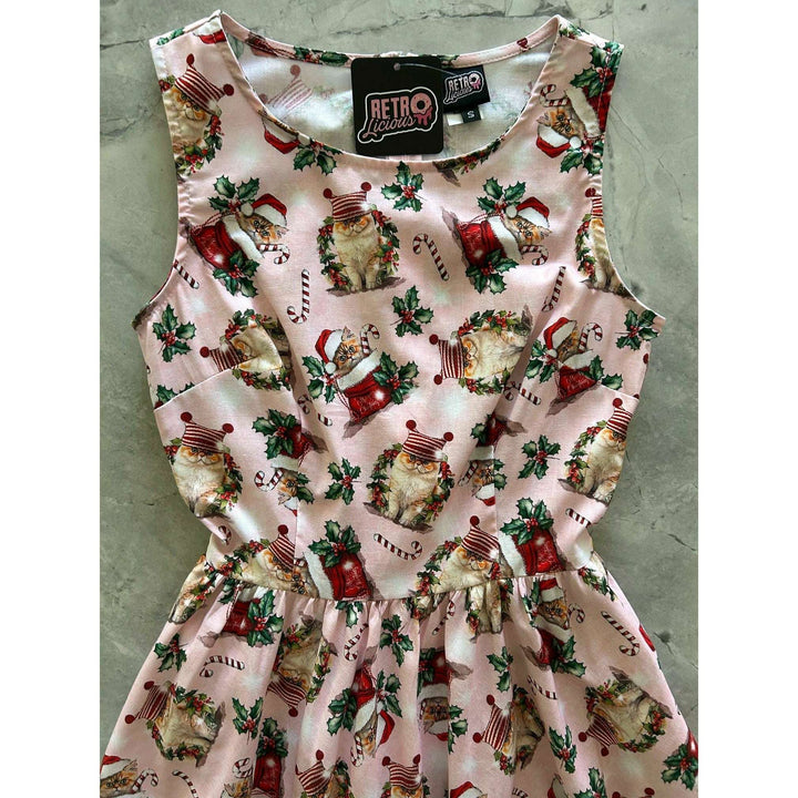 Holiday Cats Midi Dress