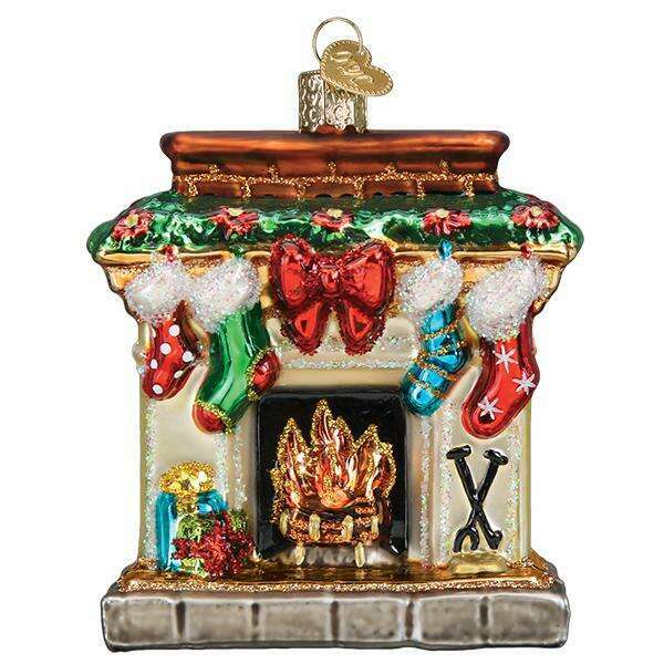 Old World Christmas Holiday Hearth Blown Glass Ornament