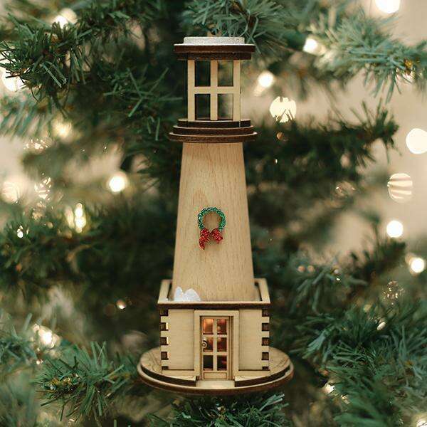 Old World Christmas Holiday Lighthouse Blown Glass Ornament