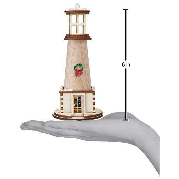 Old World Christmas Holiday Lighthouse Blown Glass Ornament