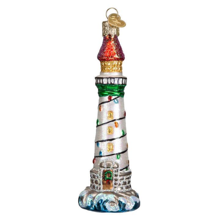Old World Christmas Holiday Lighthouse Blown Glass Ornament