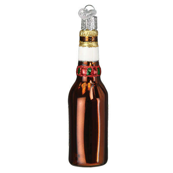 Old World Christmas Holiday Miller Lite Bottle Blown Glass Ornament